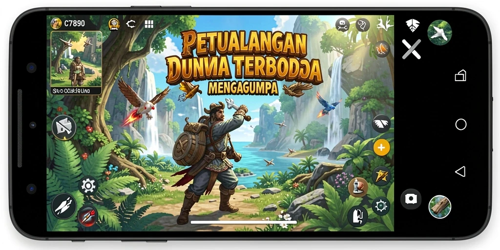 Screenshot gameplay C7890 yang menampilkan eksplorasi dunia terbuka.