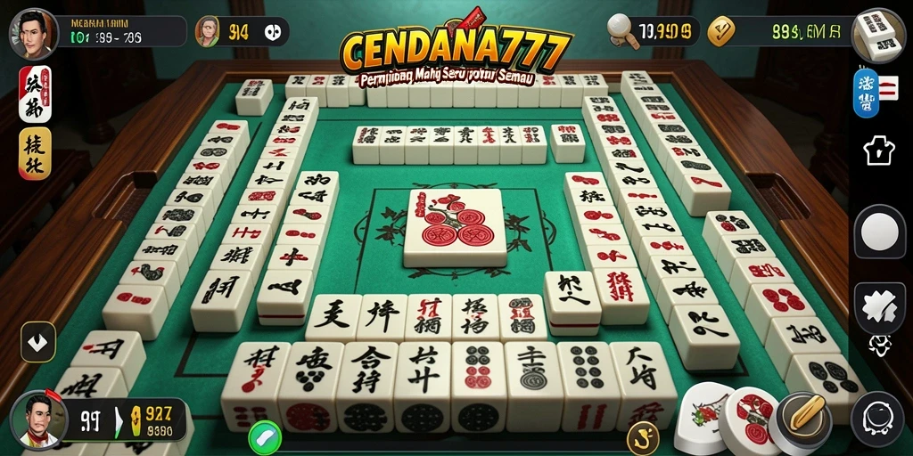 Tampilan cerah dan menarik dari gameplay CENDANA777 Mahjong.