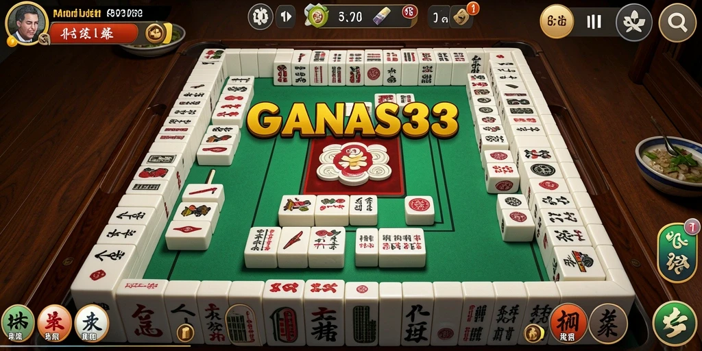 Tampilan menarik dari gameplay Mahjong di GANAS33.