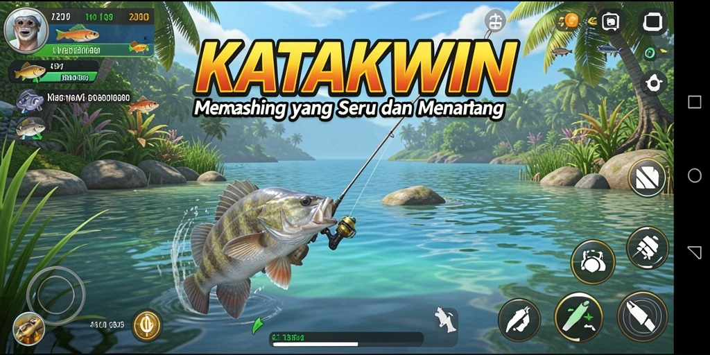 Tampilan gameplay Fishing KATAKWIN yang menarik dan seru.