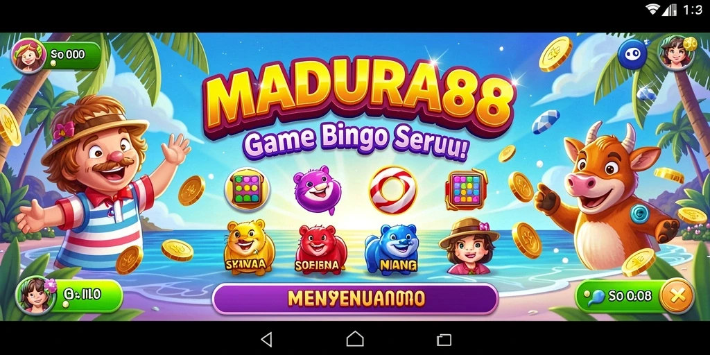 Tampilan seru gameplay Bingo di MADURA88, menampilkan kegembiraan permainan.