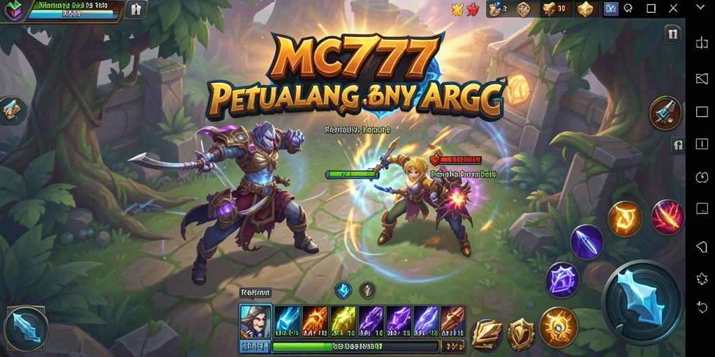 Tampilan gameplay seru dari MC777 dalam dunia ARPG yang menantang.