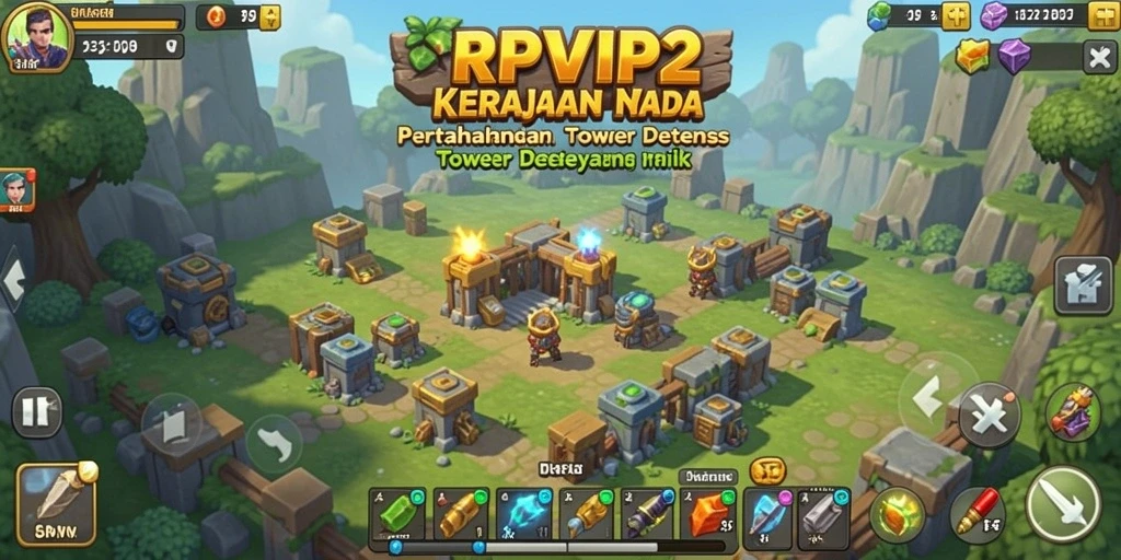 Tangkapan layar RPVIP2 menunjukkan pertempuran menegangkan dalam mode Tower Defense.