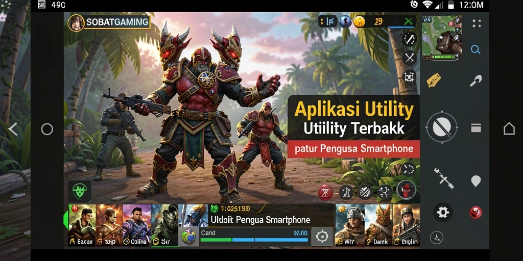 Tampilan screenshot aplikasi SOBATGAMING dengan fitur-fitur Utility.
